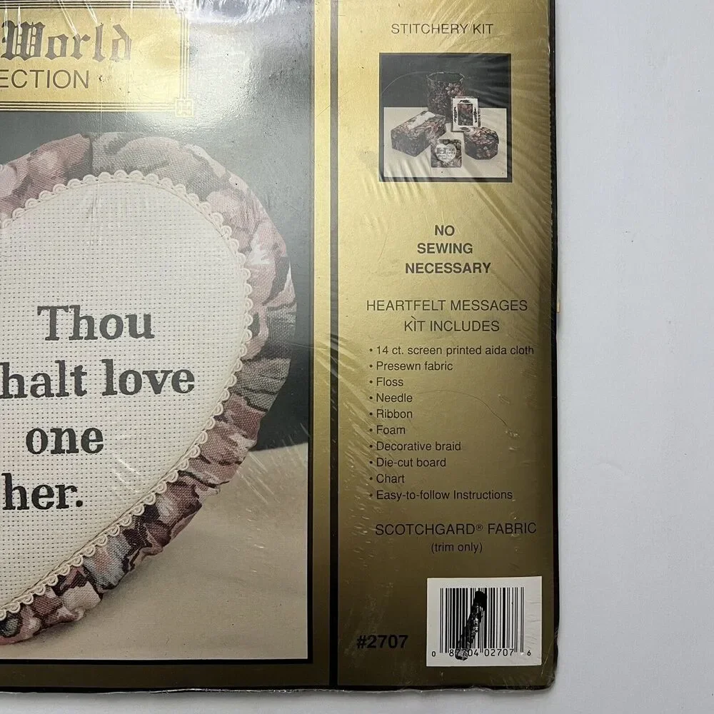 Vintage Old World Collection Cross Stitch Kit Floral Heart Sampler Stitchery